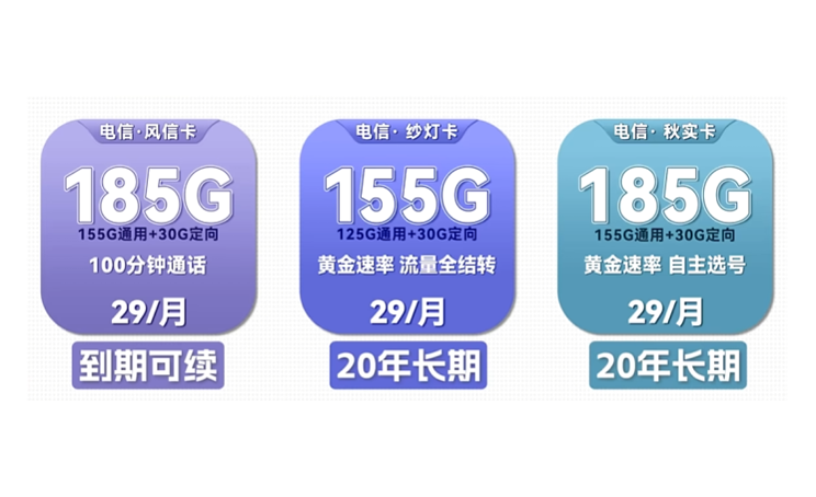 2023流量卡怎么选？电信纱灯卡、电信秋实卡、电信星浪卡怎么样（电信移动联通5G套餐推荐）