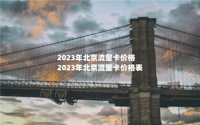 2023年北京流量卡价格 2023年北京流量卡价格表