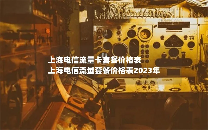 上海电信流量卡套餐价格表 上海电信流量套餐价格表2023年