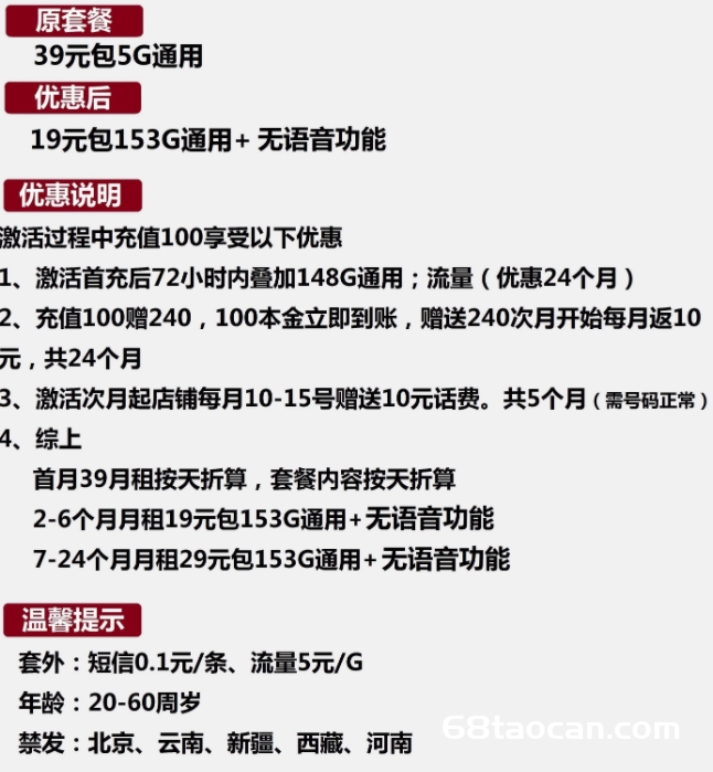 2282 | 联通新河卡19元包153G通用流量卡申请办理入口